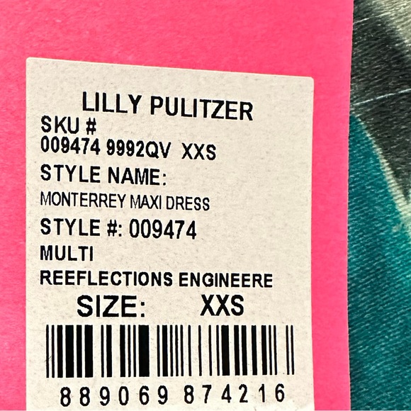 NWT LILLY PULITZER Monterrey Reflections Engineere Halter  Maxi Dress size XXS - Picture 5 of 5